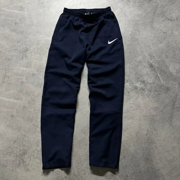 Nike Navy Blue embroidered check swoosh streetwear pants - Picture 1 of 7